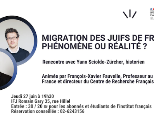 RENCONTRE : Yann Scioldo-Zürcher – « Migration des juifs de France phénomène ou réalité » – (27 juin 2024)
